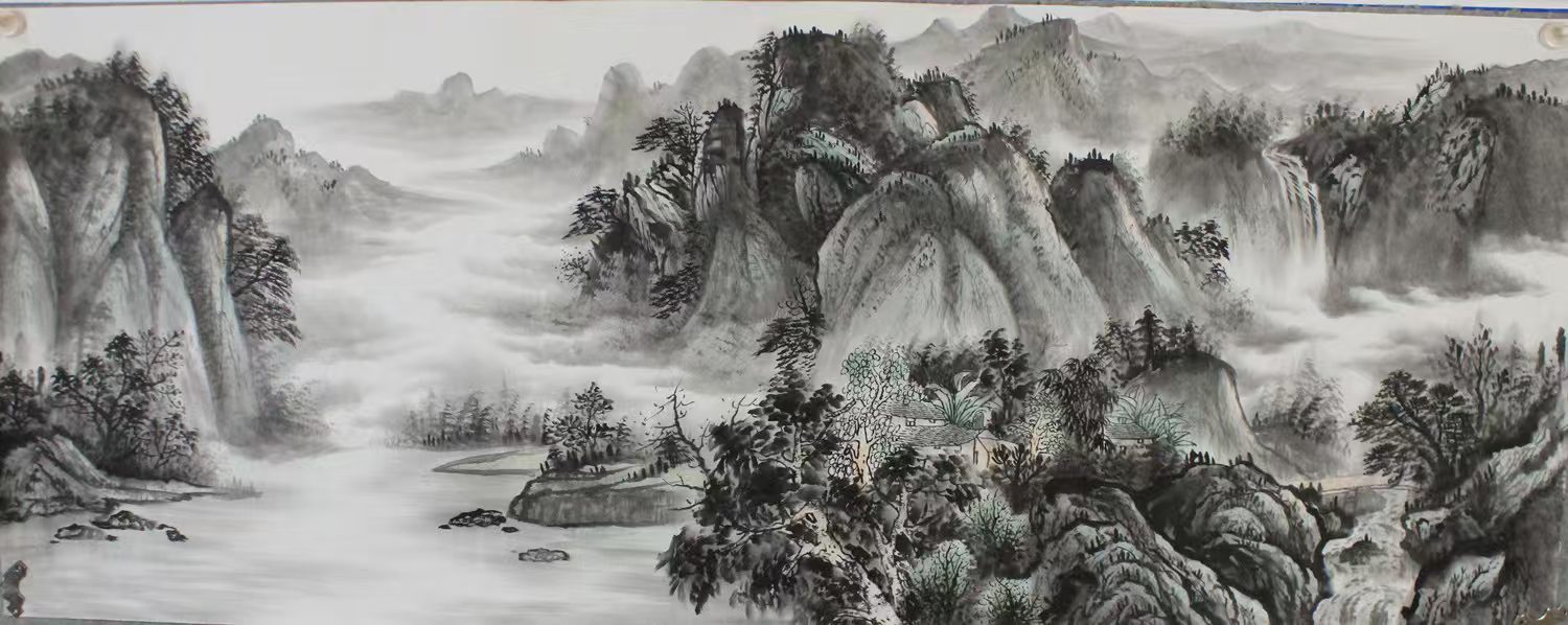 水墨山水画《烟霞仙境·千壑凝晖》​