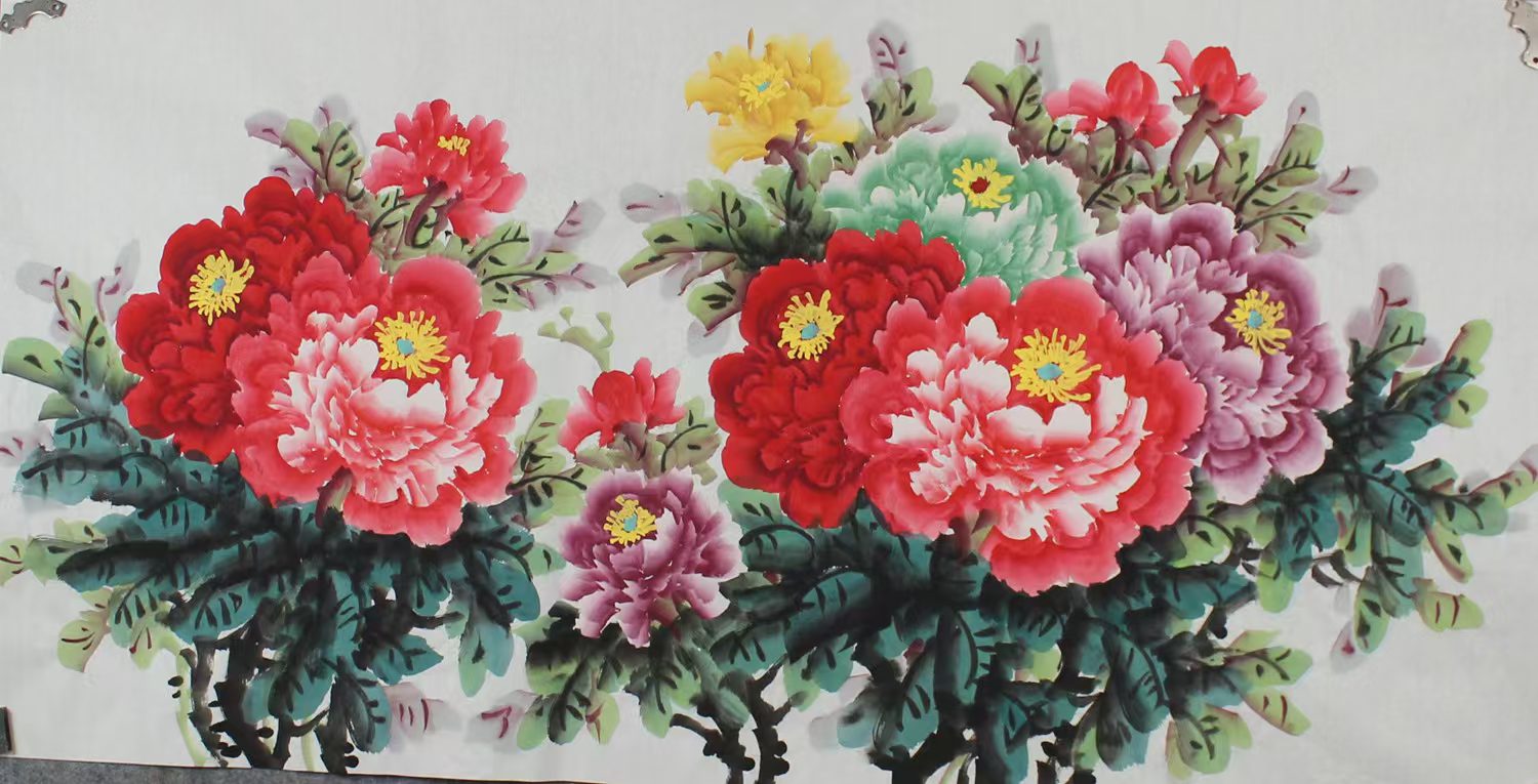 Gongbi Flower and Bird Painting "Blossom and Riches - Fairview Tianhua